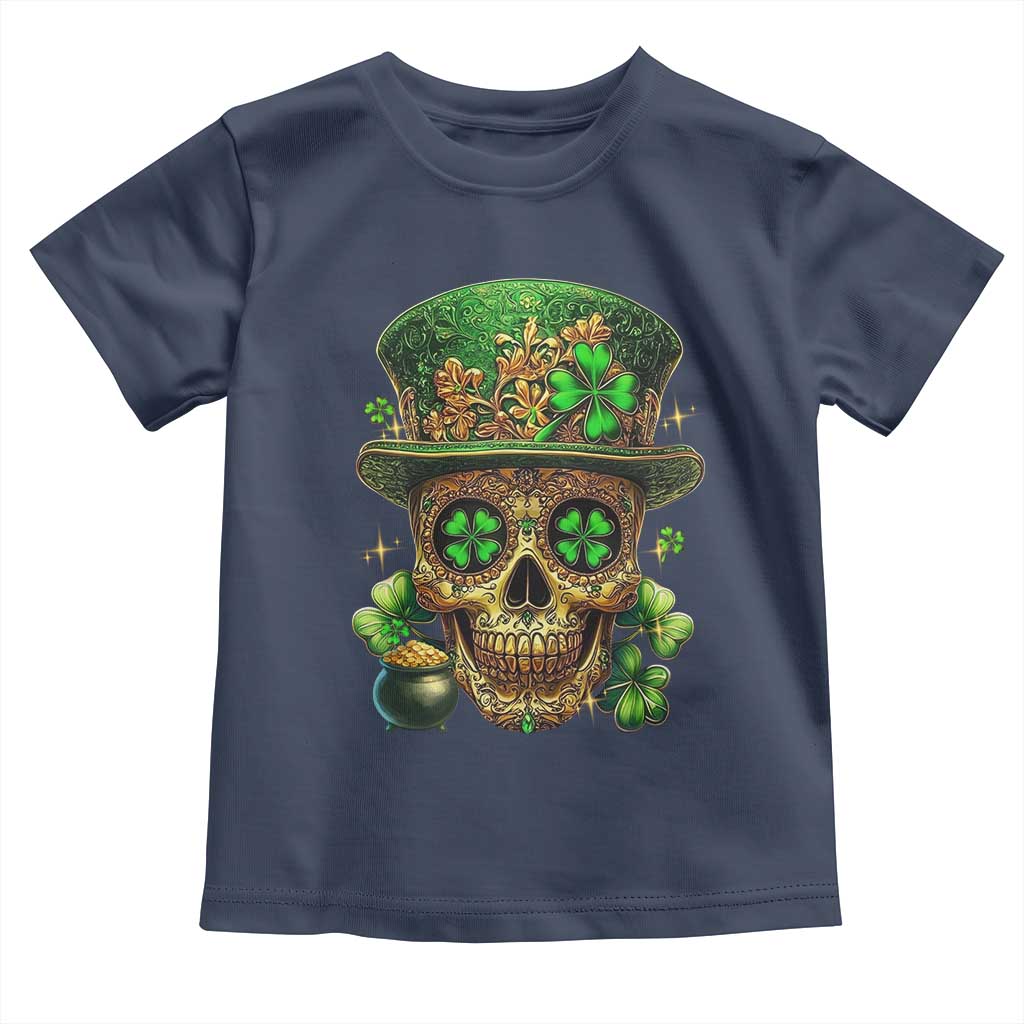 Sugar Skull St Patrick Day Toddler T Shirt De Los Muertos Lucky Shamrock