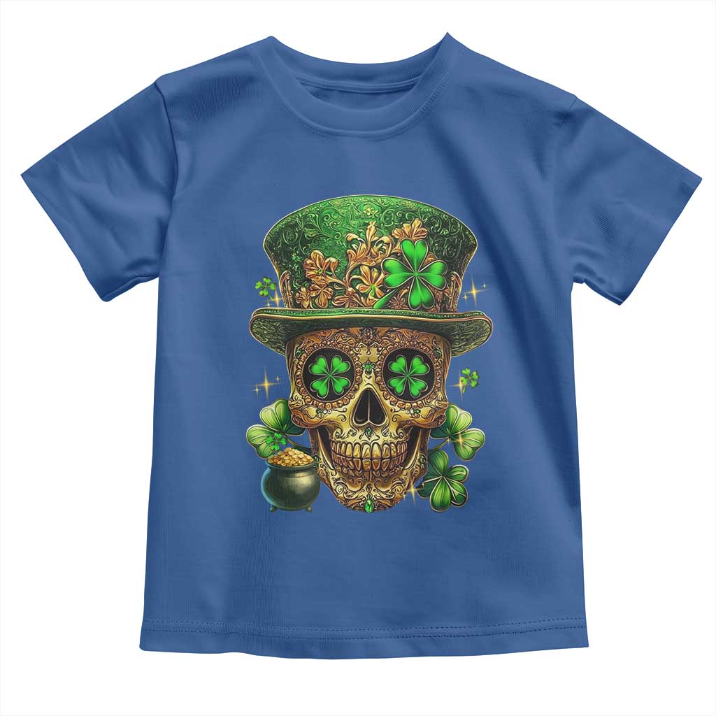 Sugar Skull St Patrick Day Toddler T Shirt De Los Muertos Lucky Shamrock