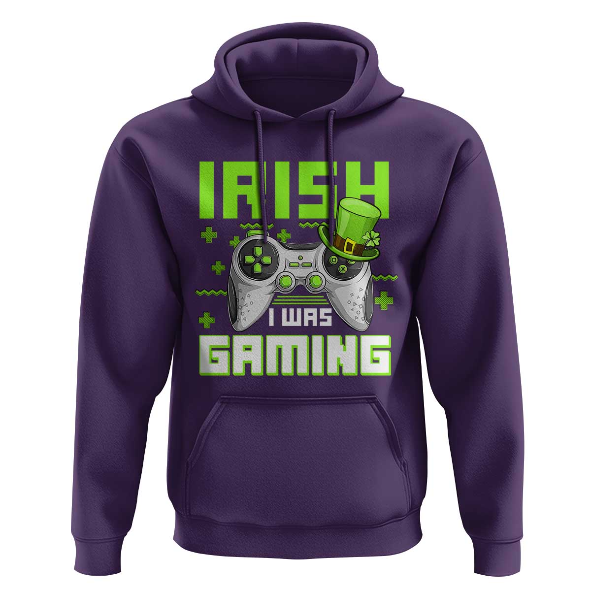 Funny Gamer St Patricks Day Hoodie Irish I Was Gaming Video Games Lovers