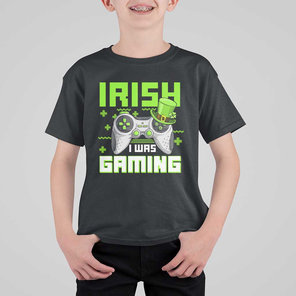 Funny Gamer St Patricks Day T Shirt For Kid Irish I Was Gaming Video Games Lovers