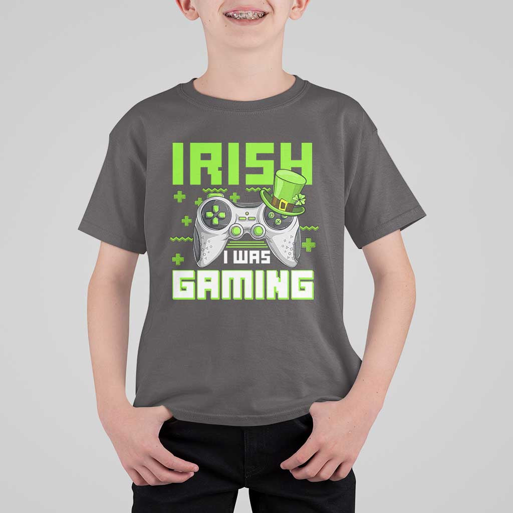 Funny Gamer St Patricks Day T Shirt For Kid Irish I Was Gaming Video Games Lovers