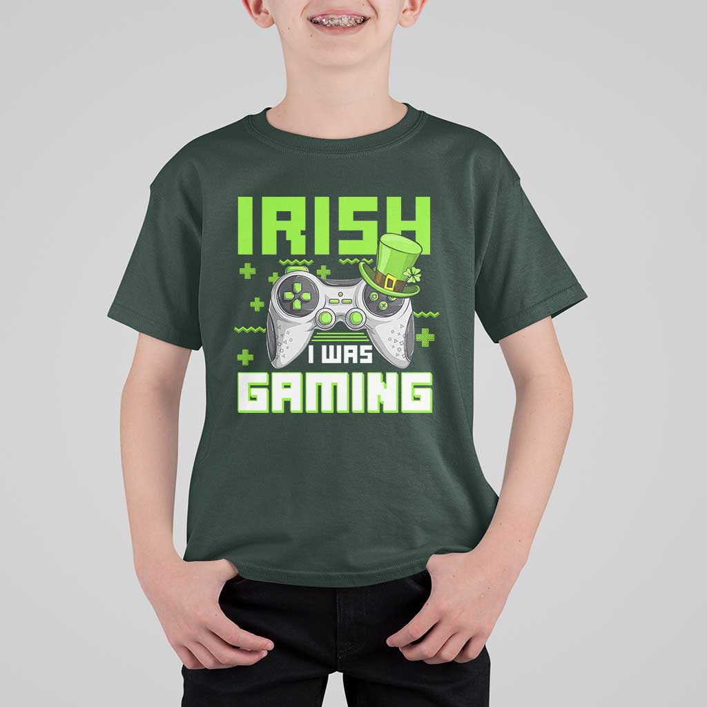 Funny Gamer St Patricks Day T Shirt For Kid Irish I Was Gaming Video Games Lovers