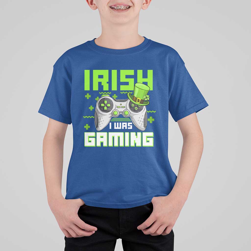 Funny Gamer St Patricks Day T Shirt For Kid Irish I Was Gaming Video Games Lovers