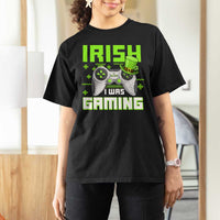 Funny Gamer St Patricks Day T Shirt For Women Irish I Was Gaming Video Games Lovers