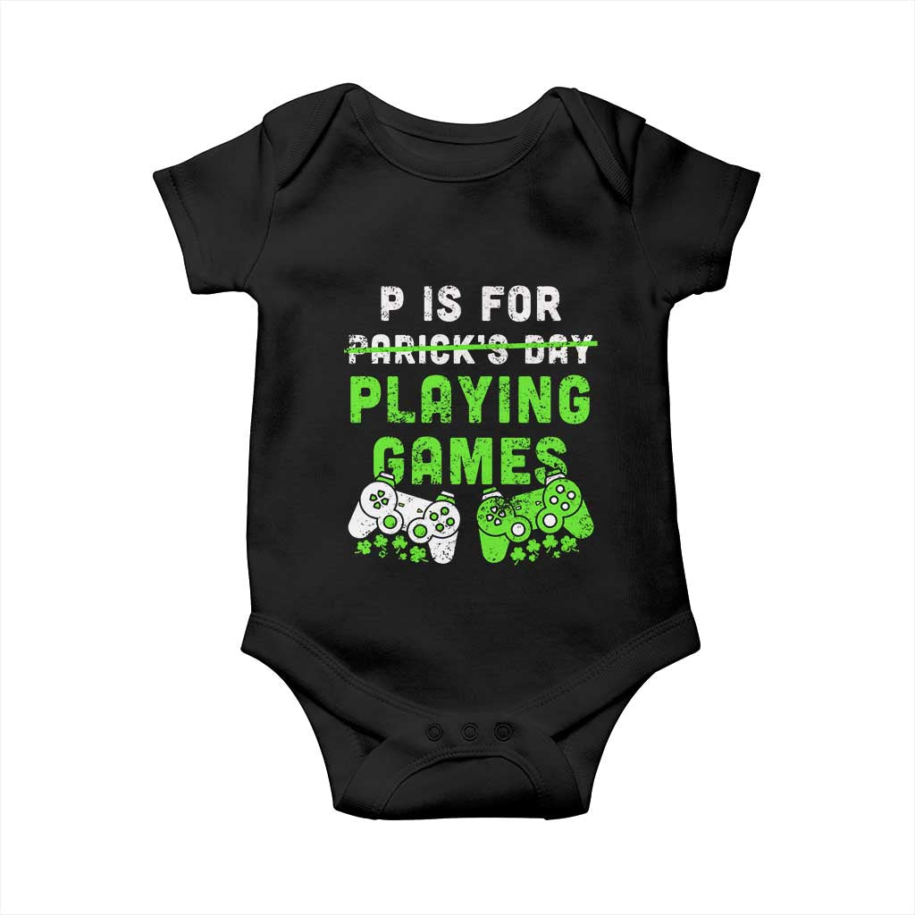 Video Game Controller Irish Gamer Boys St Patricks Day Baby Onesie