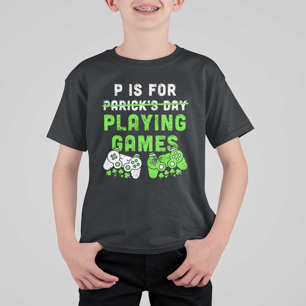 Video Game Controller Irish Gamer Boys St Patricks Day T Shirt For Kid