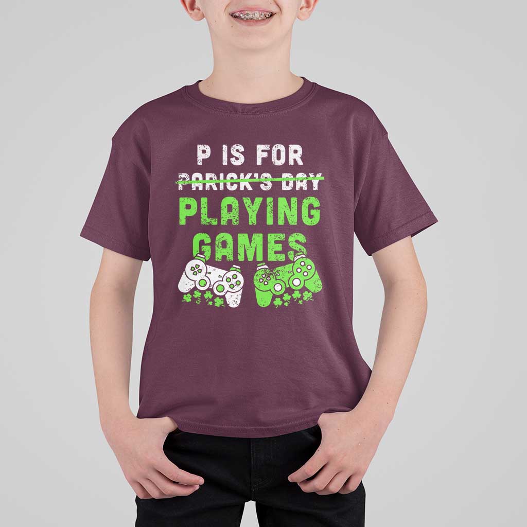 Video Game Controller Irish Gamer Boys St Patricks Day T Shirt For Kid