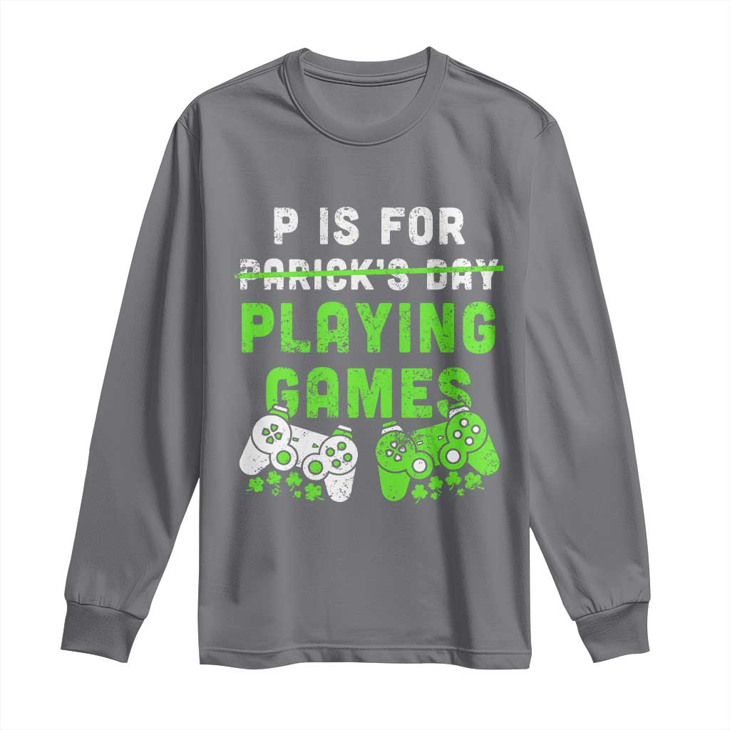 Video Game Controller Irish Gamer Boys St Patricks Day Long Sleeve Shirt