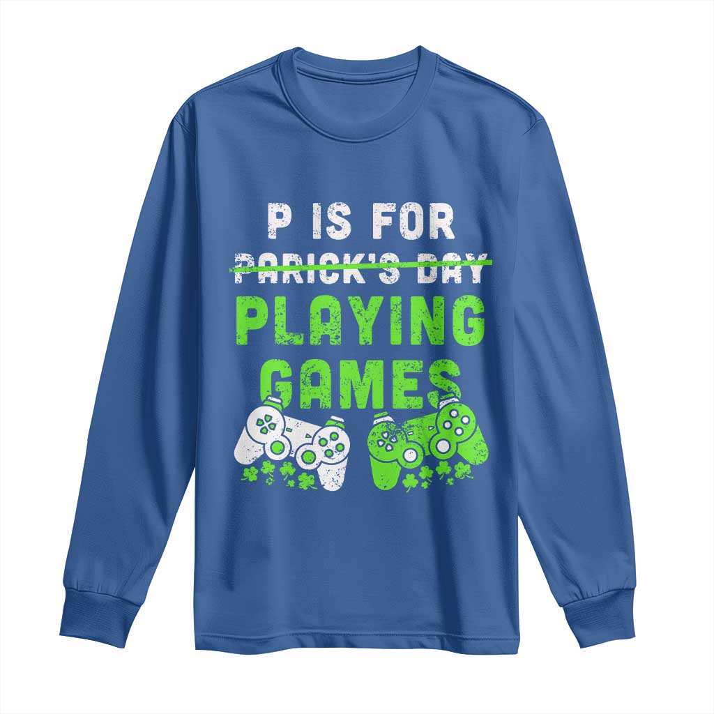 Video Game Controller Irish Gamer Boys St Patricks Day Long Sleeve Shirt