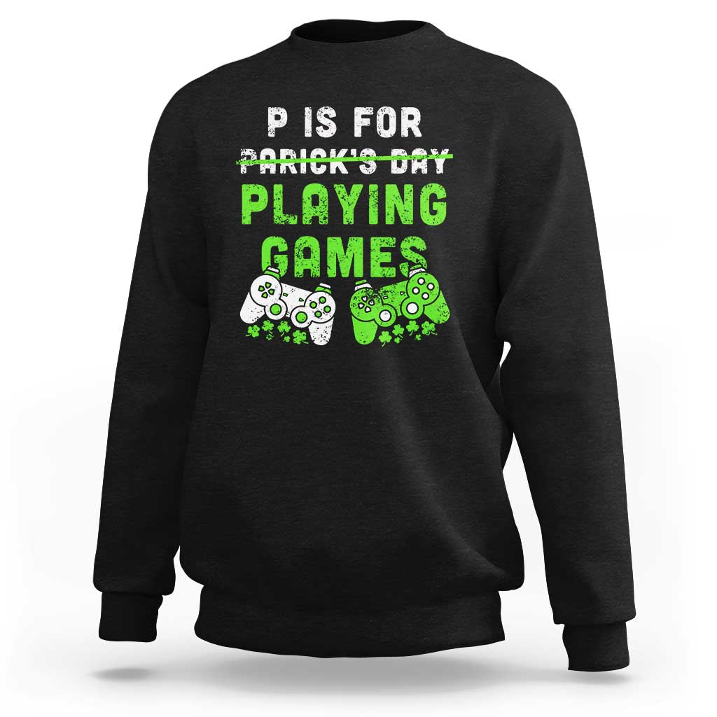 Video Game Controller Irish Gamer Boys St Patricks Day Sweatshirt