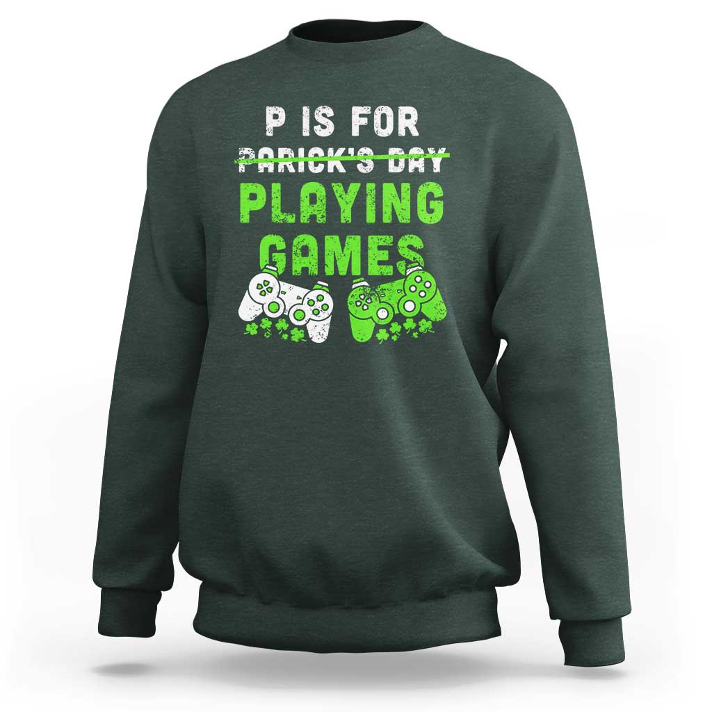 Video Game Controller Irish Gamer Boys St Patricks Day Sweatshirt