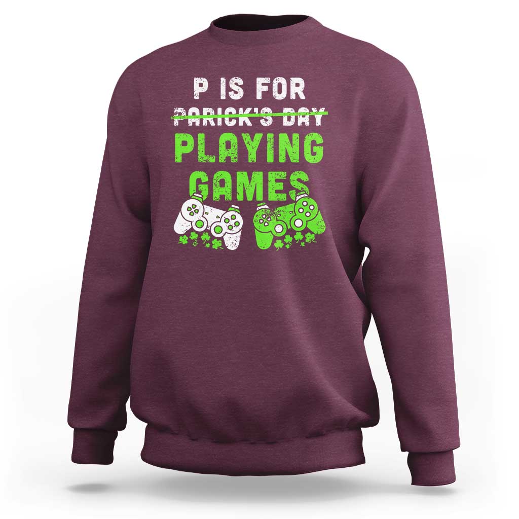 Video Game Controller Irish Gamer Boys St Patricks Day Sweatshirt