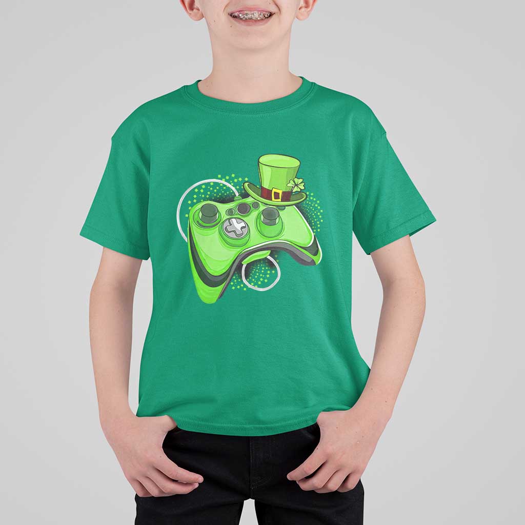 Irish Video Game Controller St Patrick Day Gamer T Shirt For Kid
