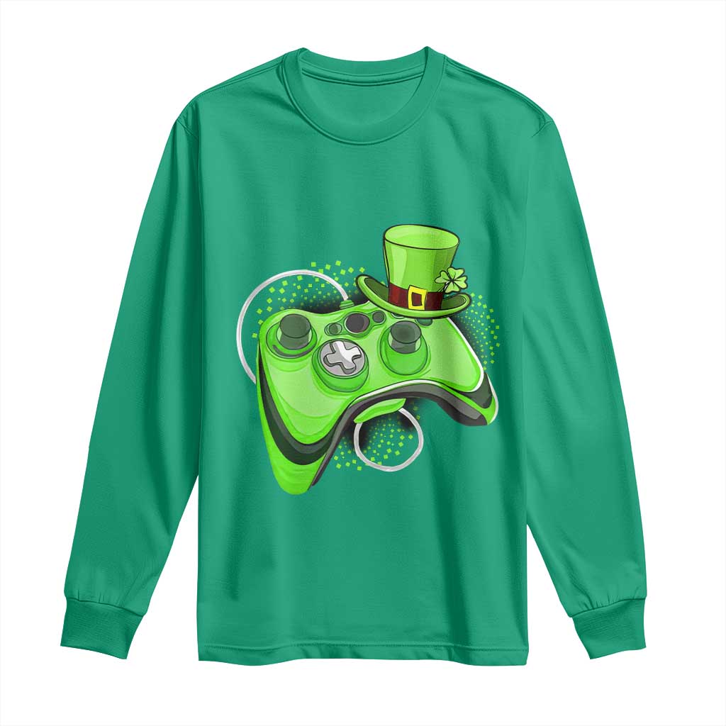 Irish Video Game Controller St Patrick Day Gamer Long Sleeve Shirt