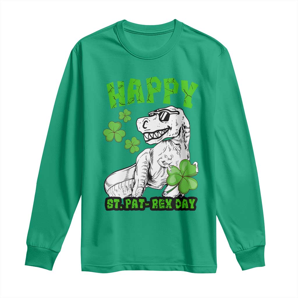 Dinosaur St Patricks Day Long Sleeve Shirt Irish Boy School Toddler
