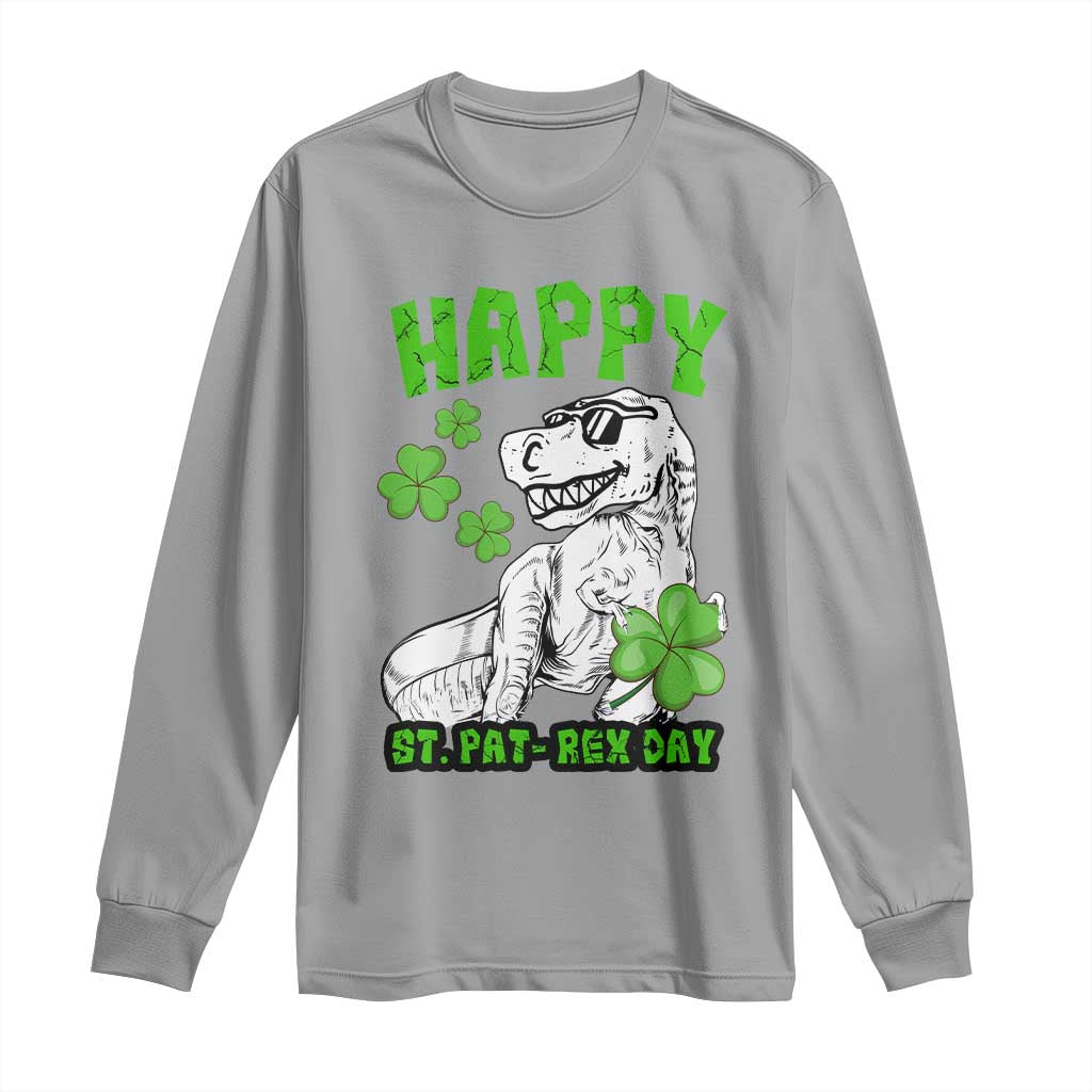 Dinosaur St Patricks Day Long Sleeve Shirt Irish Boy School Toddler