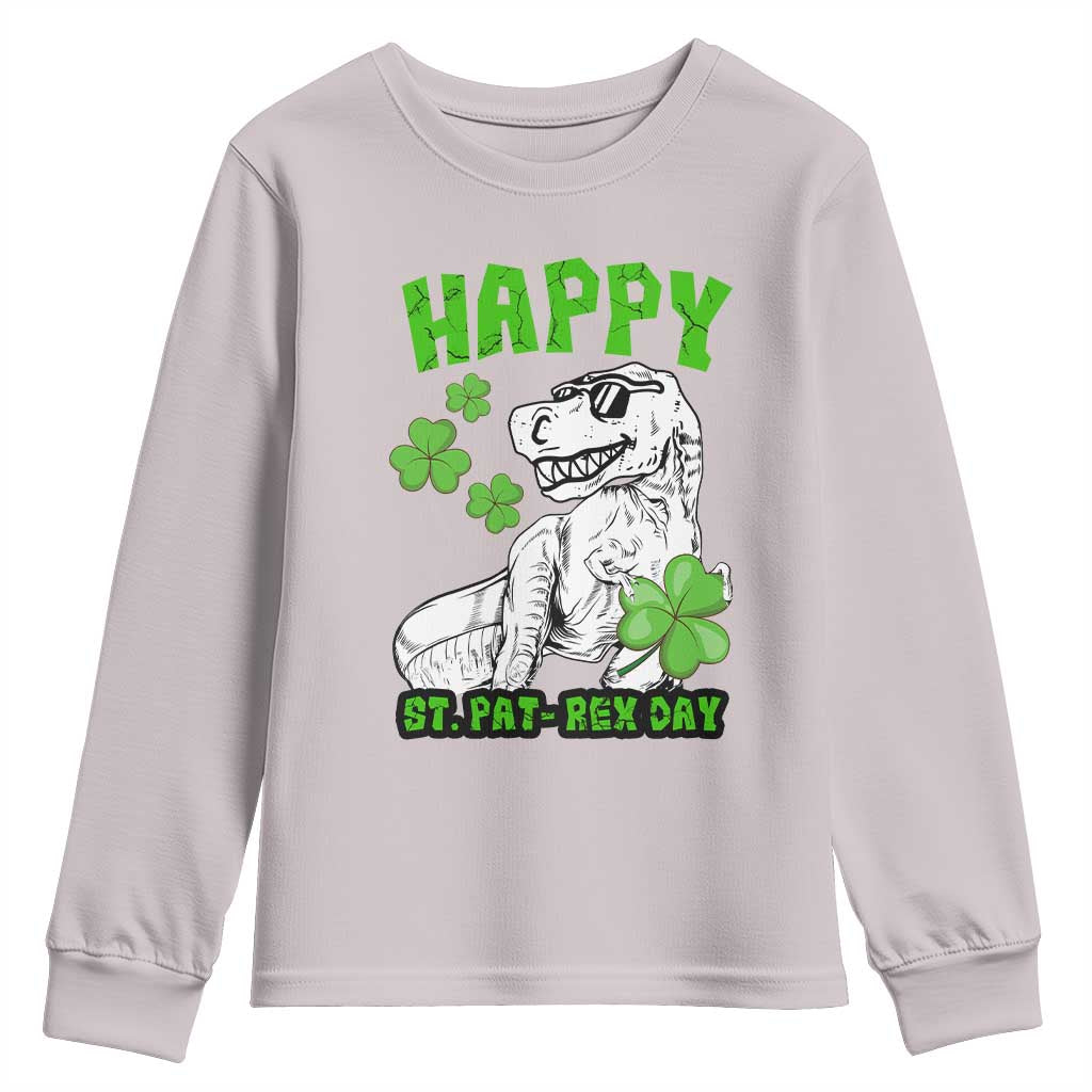 Dinosaur St Patricks Day Youth Sweatshirt Irish Boy School Toddler