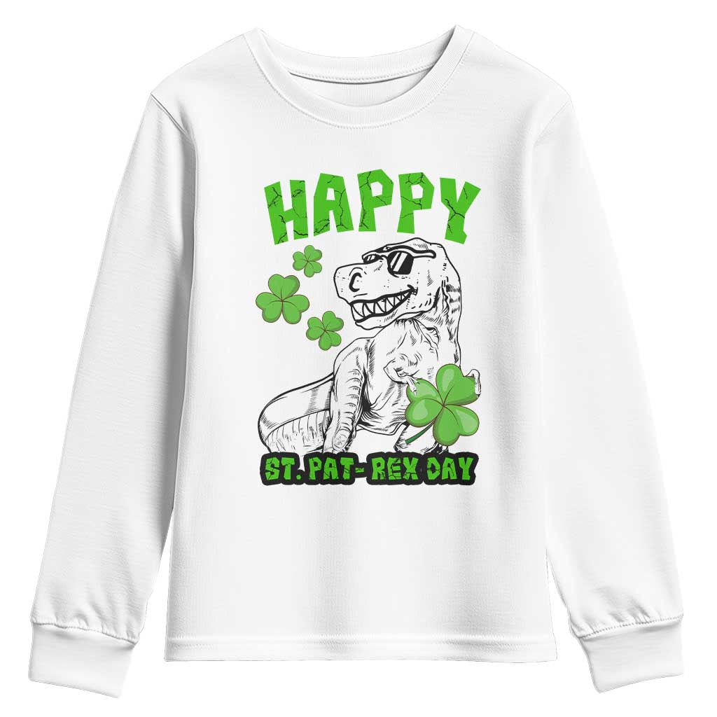 Dinosaur St Patricks Day Youth Sweatshirt Irish Boy School Toddler