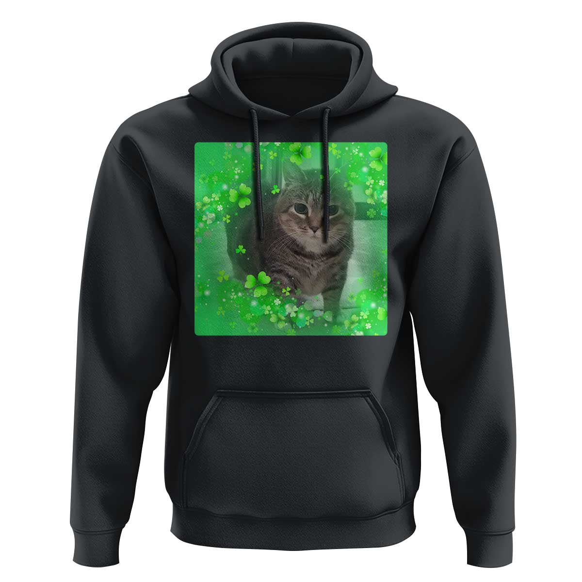 Funny Cat Meme St Patricks Day Hoodie Lucky Shamrock Goofy Ahh Cat
