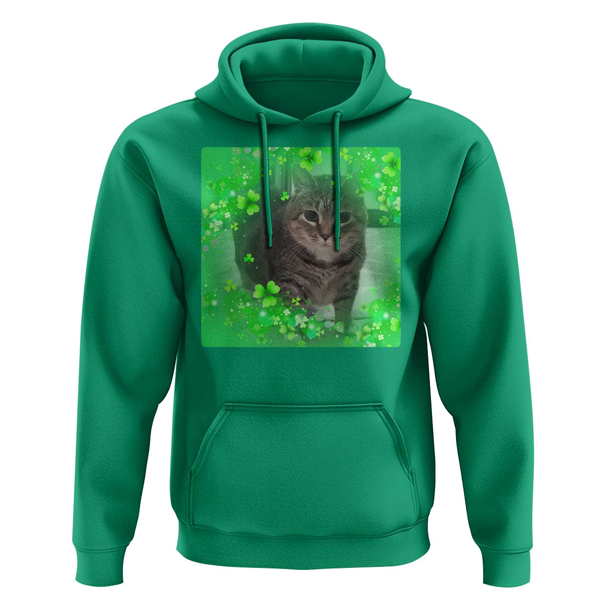 Funny Cat Meme St Patricks Day Hoodie Lucky Shamrock Goofy Ahh Cat