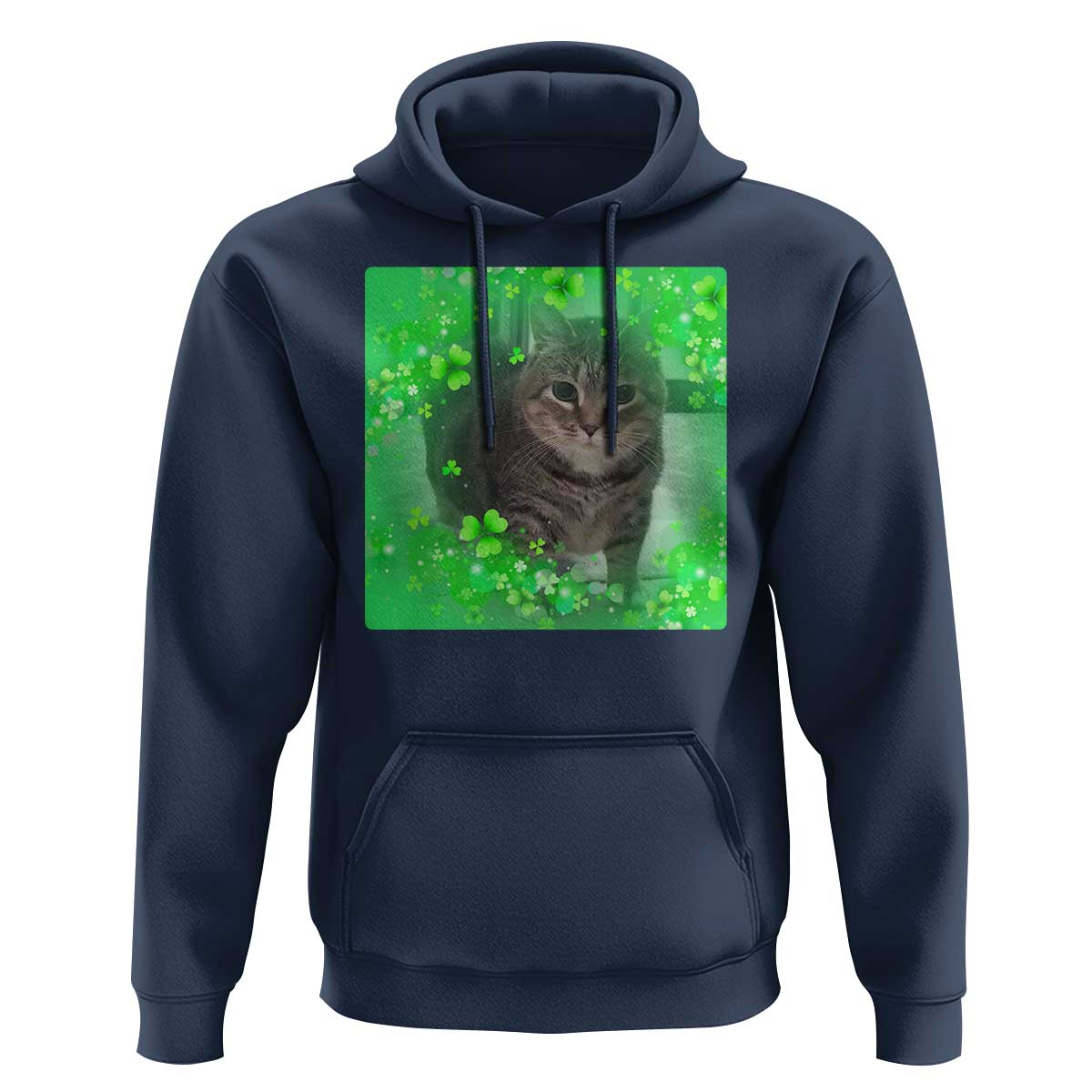 Funny Cat Meme St Patricks Day Hoodie Lucky Shamrock Goofy Ahh Cat