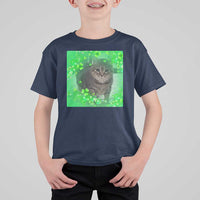Funny Cat Meme St Patricks Day T Shirt For Kid Lucky Shamrock Goofy Ahh Cat