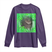 Funny Cat Meme St Patricks Day Long Sleeve Shirt Lucky Shamrock Goofy Ahh Cat