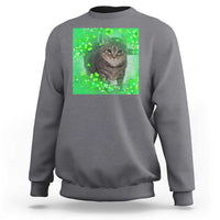 Funny Cat Meme St Patricks Day Sweatshirt Lucky Shamrock Goofy Ahh Cat