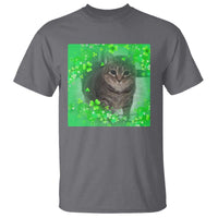 Funny Cat Meme St Patricks Day T Shirt Lucky Shamrock Goofy Ahh Cat