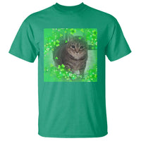 Funny Cat Meme St Patricks Day T Shirt Lucky Shamrock Goofy Ahh Cat