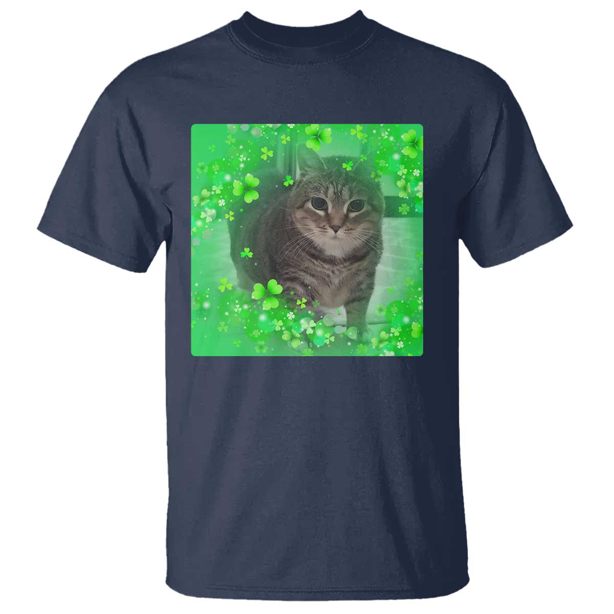 Funny Cat Meme St Patricks Day T Shirt Lucky Shamrock Goofy Ahh Cat