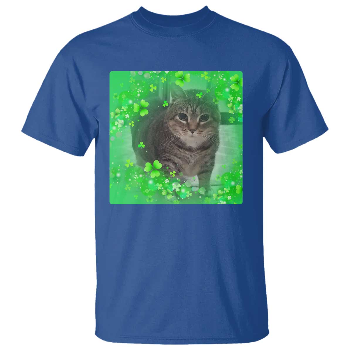Funny Cat Meme St Patricks Day T Shirt Lucky Shamrock Goofy Ahh Cat