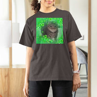 Funny Cat Meme St Patricks Day T Shirt For Women Lucky Shamrock Goofy Ahh Cat