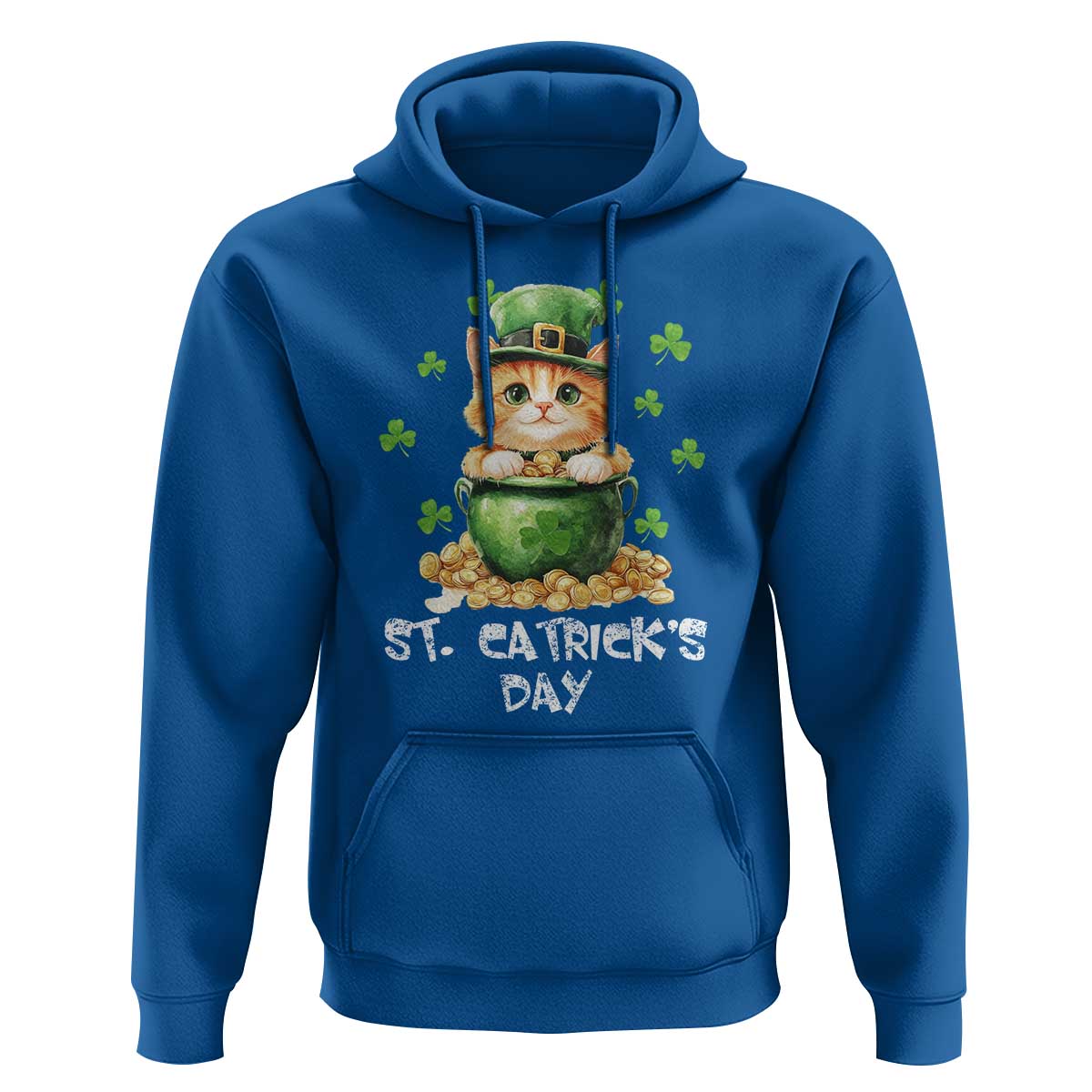 St. Patrick's Day Irish Cat Hoodie Kitty Saint Pattys Lucky Shamrocks