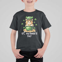 St. Patrick's Day Irish Cat T Shirt For Kid Kitty Saint Pattys Lucky Shamrocks