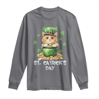 St. Patrick's Day Irish Cat Long Sleeve Shirt Kitty Saint Pattys Lucky Shamrocks