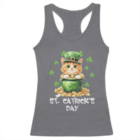 St. Patrick's Day Irish Cat Racerback Tank Top Kitty Saint Pattys Lucky Shamrocks