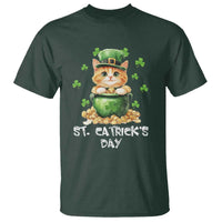 St. Patrick's Day Irish Cat T Shirt Kitty Saint Pattys Lucky Shamrocks