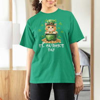 St. Patrick's Day Irish Cat T Shirt For Women Kitty Saint Pattys Lucky Shamrocks