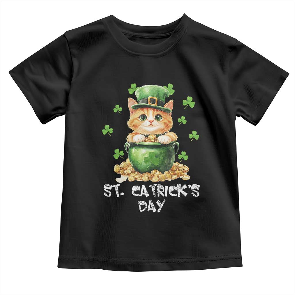 St. Patrick's Day Irish Cat Toddler T Shirt Kitty Saint Pattys Lucky Shamrocks
