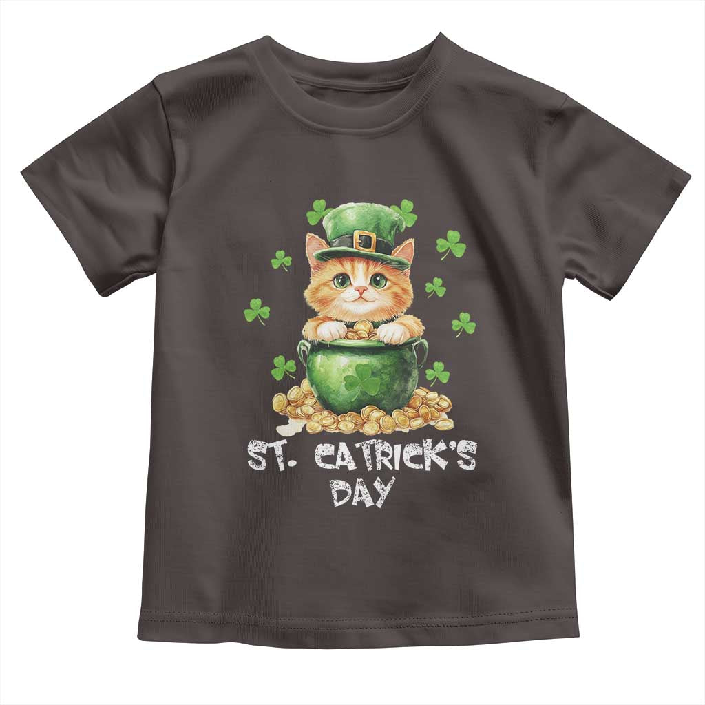 St. Patrick's Day Irish Cat Toddler T Shirt Kitty Saint Pattys Lucky Shamrocks