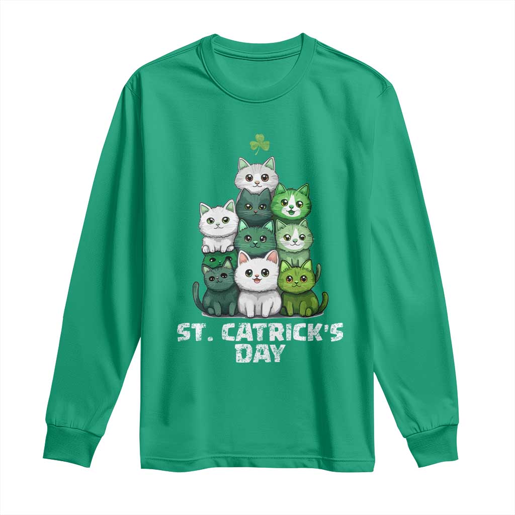 St. Patrick's Day Irish Cat Long Sleeve Shirt Cute Cats Saint Pattys