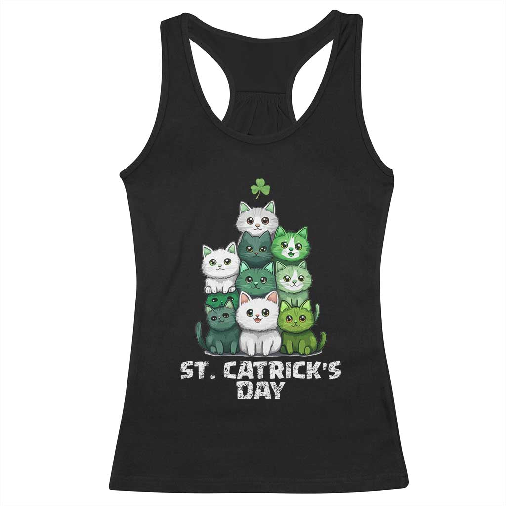 St. Patrick's Day Irish Cat Racerback Tank Top Cute Cats Saint Pattys