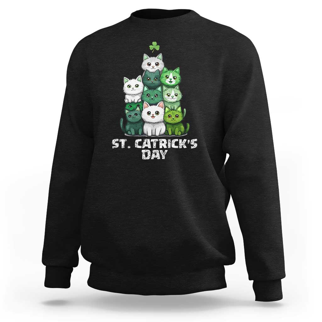 St. Patrick's Day Irish Cat Sweatshirt Cute Cats Saint Pattys