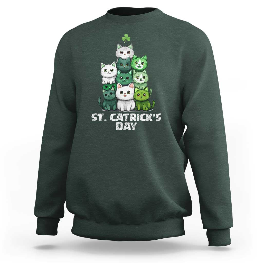 St. Patrick's Day Irish Cat Sweatshirt Cute Cats Saint Pattys