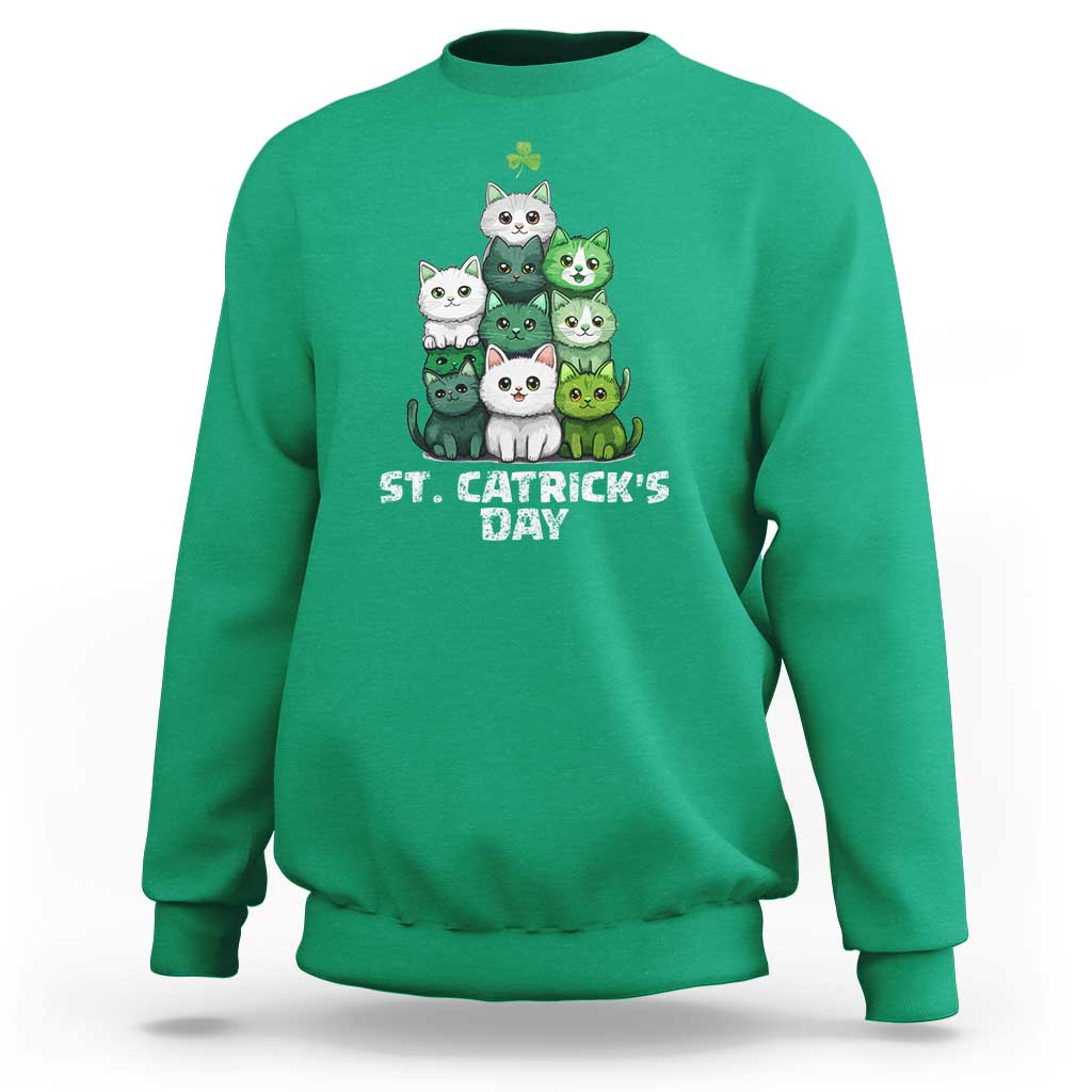 St. Patrick's Day Irish Cat Sweatshirt Cute Cats Saint Pattys