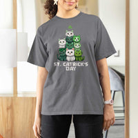 St. Patrick's Day Irish Cat T Shirt For Women Cute Cats Saint Pattys