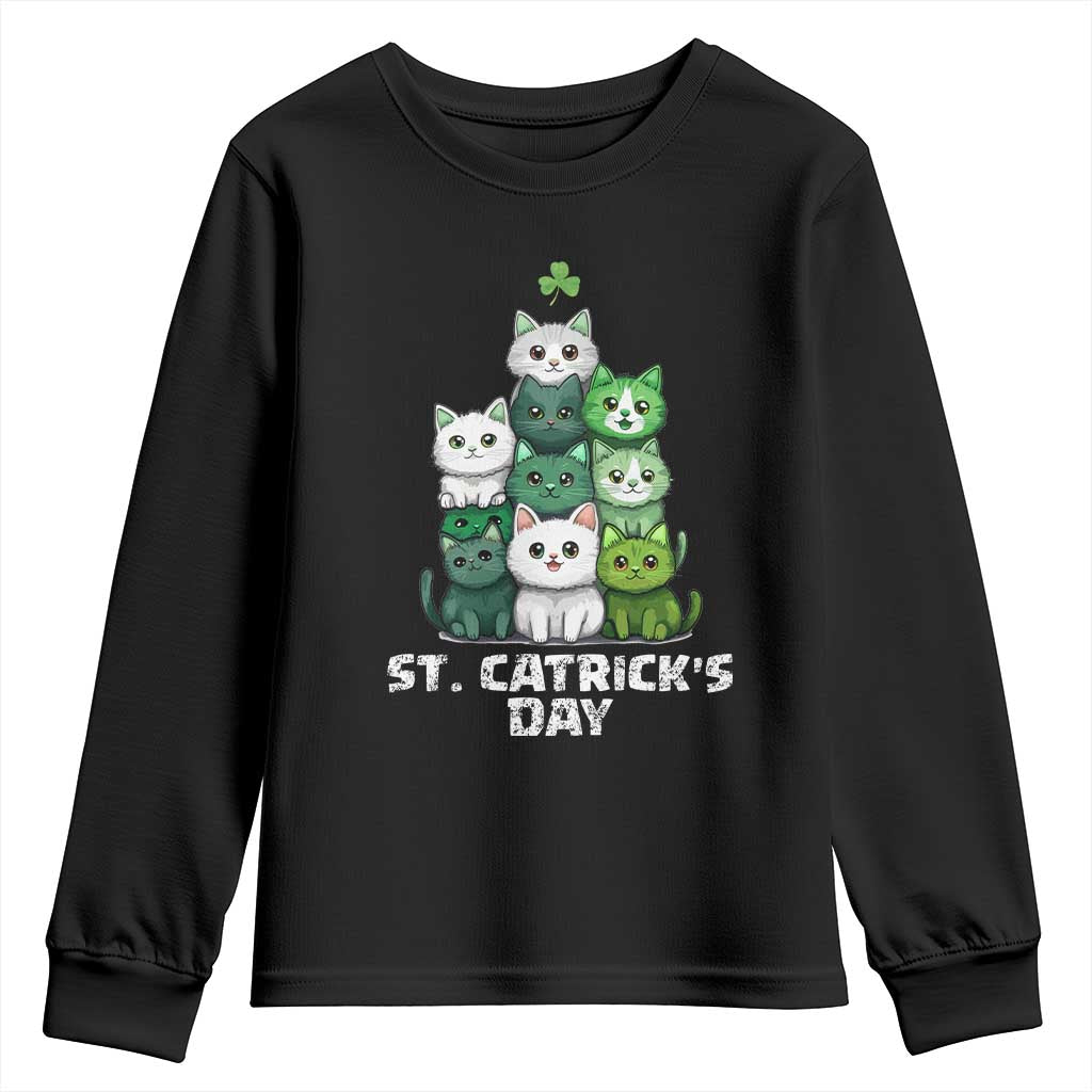 St. Patrick's Day Irish Cat Youth Sweatshirt Cute Cats Saint Pattys
