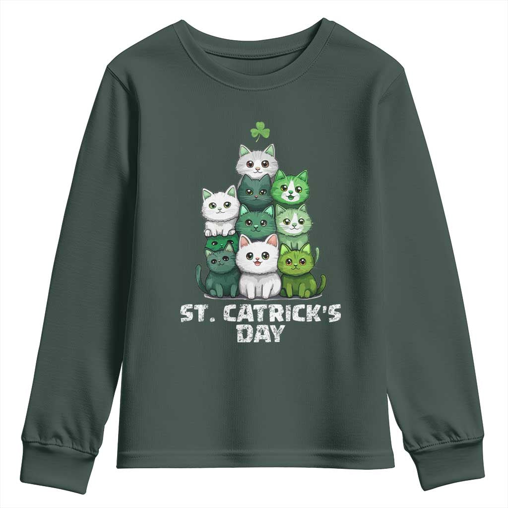 St. Patrick's Day Irish Cat Youth Sweatshirt Cute Cats Saint Pattys