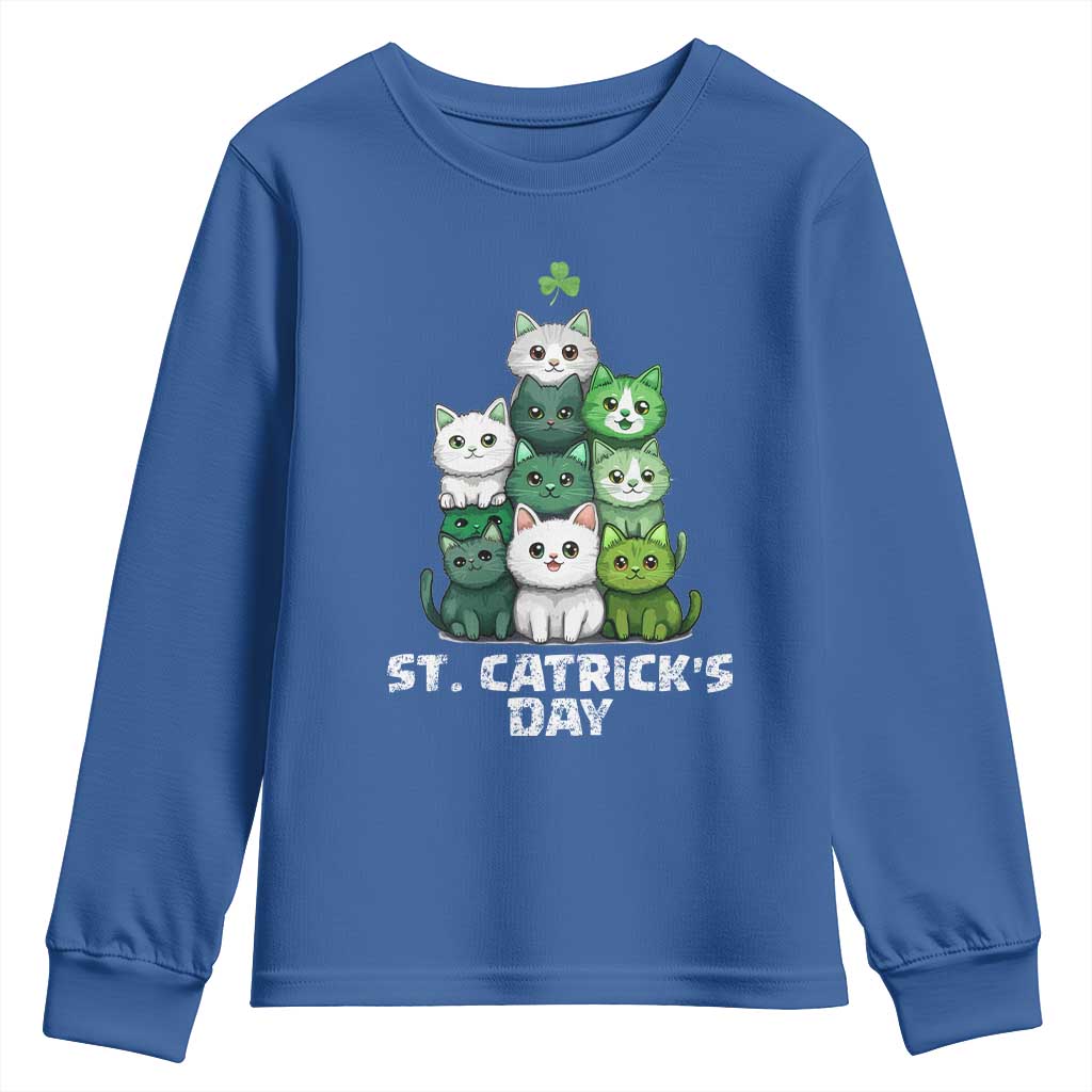 St. Patrick's Day Irish Cat Youth Sweatshirt Cute Cats Saint Pattys